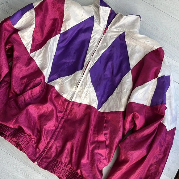 Vintage 80s Rhoda Lynne Windbreaker Jacket L - Picture 6 of 10